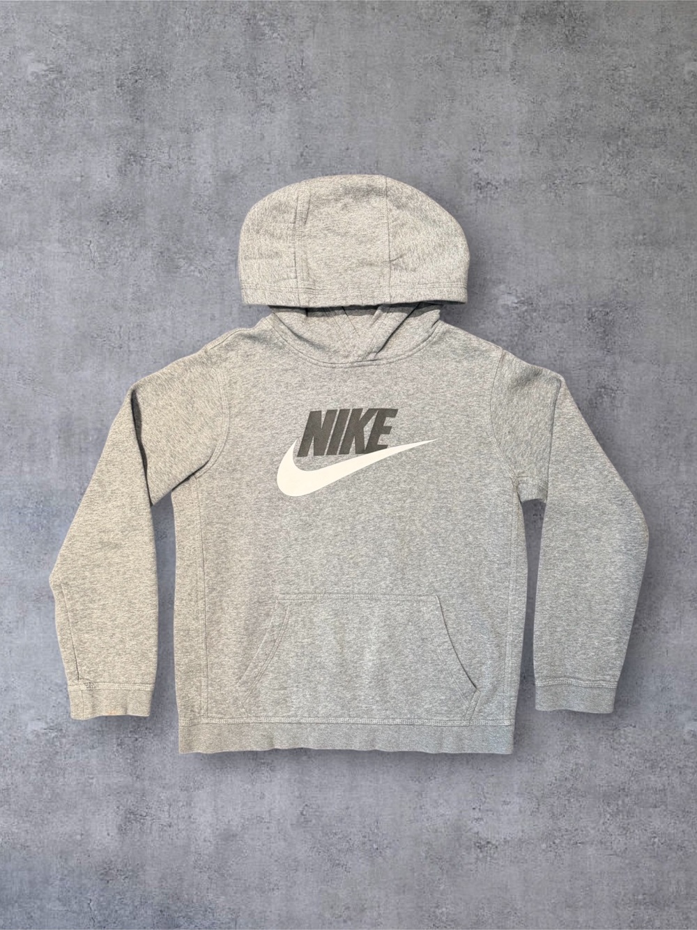 Nike Kids Heather Gray Pullover Hoodie with Swoosh